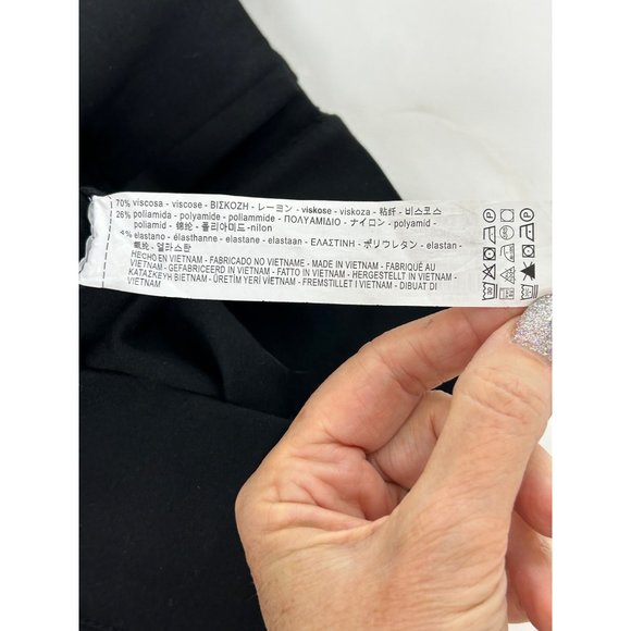 Zara Women’s Trafaluc Collection Pants L Black Tapered Hip Zippers Stretch - Picture 7 of 11